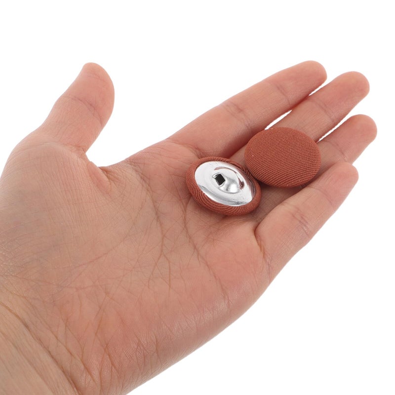 Caramel 25mm Fabric Covered Buttons 20pcs with Aluminum Base for Sewing Clothes - Image 5