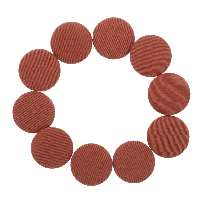 Caramel 25mm Fabric Covered Buttons 20pcs with Aluminum Base for Sewing Clothes - Image 2