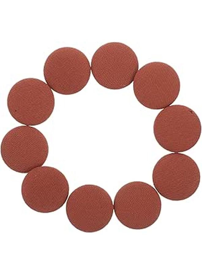 Caramel 25mm Fabric Covered Buttons 20pcs with Aluminum Base for Sewing Clothes - Image 1