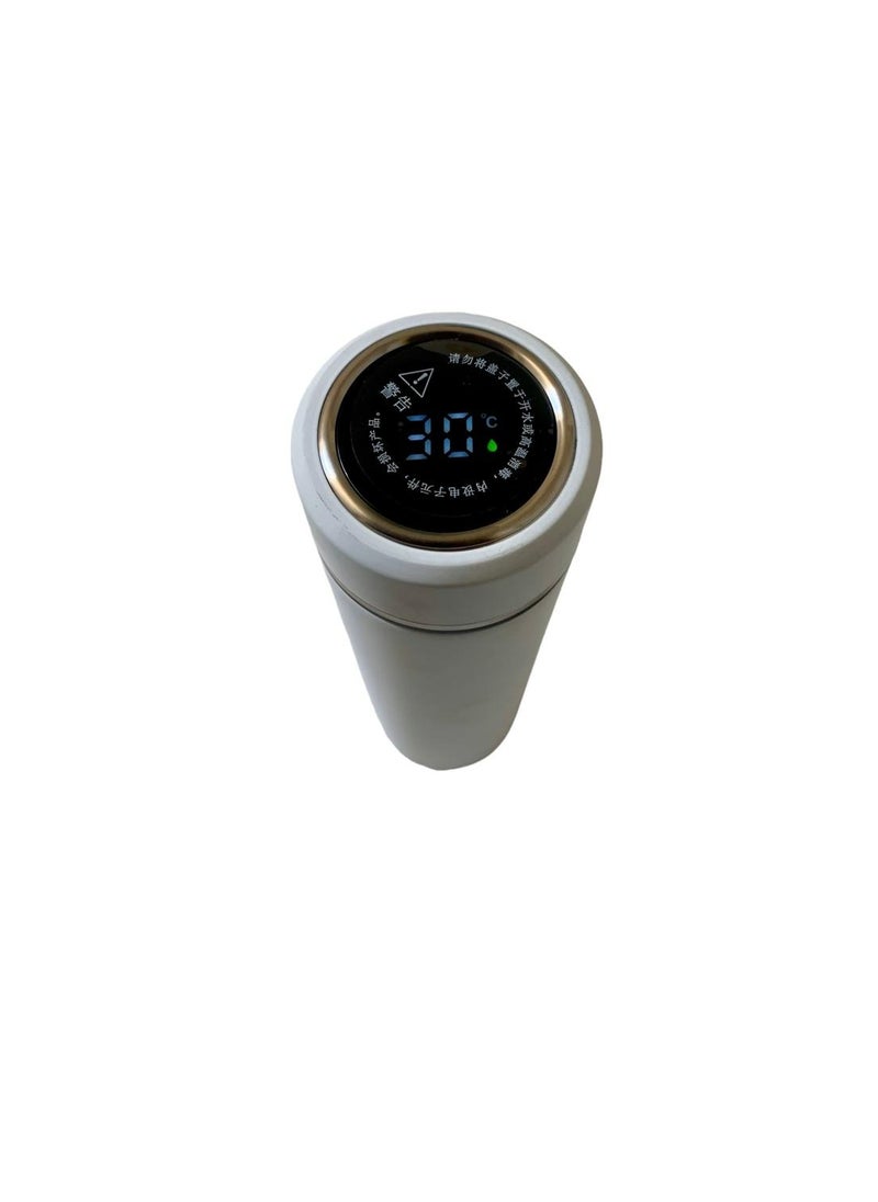Generic - Water Bottle, Tea Infuser Water Bottle Thermal Bottle, Travel Mug with Smart LCD Touch Screen, Keep Hot or Cold, Thermal Cup for Tea, Vacuum Thermal Mug, Shockproof, Leakproof, 500ml White - Image 1