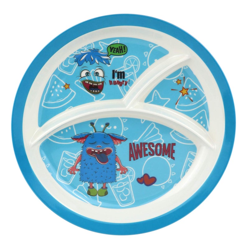 ZIDO 2 Pcs Exclusive Melamine A Grade Quality Partition Plate with Attractive Kids Loving Design Model Awesome Smile Zebra - Image 4