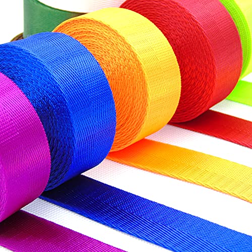 Grosun 12 Rolls Nylon Webbing 1 inch 1.5 inch 2 inch Nylon Strap Webbing Straps Backpack Straps Nylon Belt, 10 25 50 3.3 Yards Webbing Strapping - Image 3