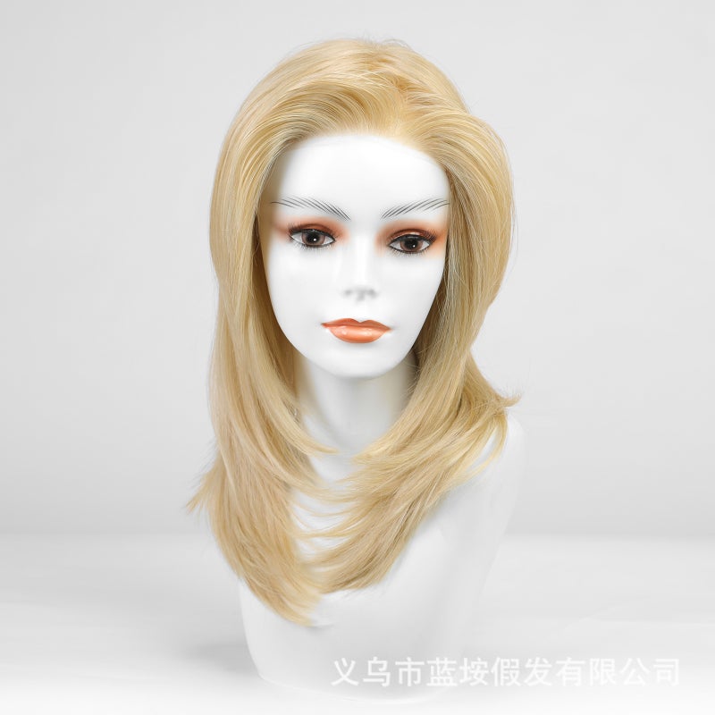 EMMOR MONO Lace Wig with Natural Medium Length Hair, European Style, High-Quality Full Headpiece - Image 2