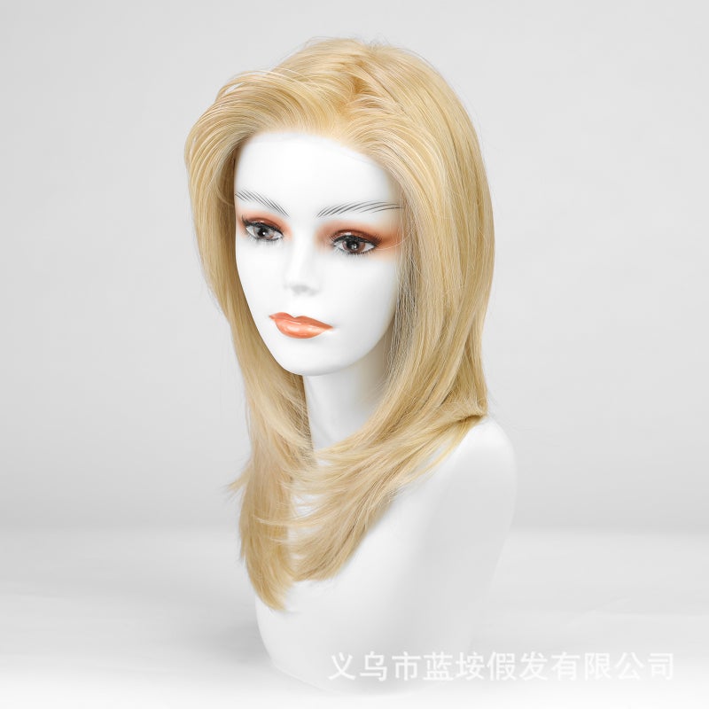 EMMOR MONO Lace Wig with Natural Medium Length Hair, European Style, High-Quality Full Headpiece - Image 3