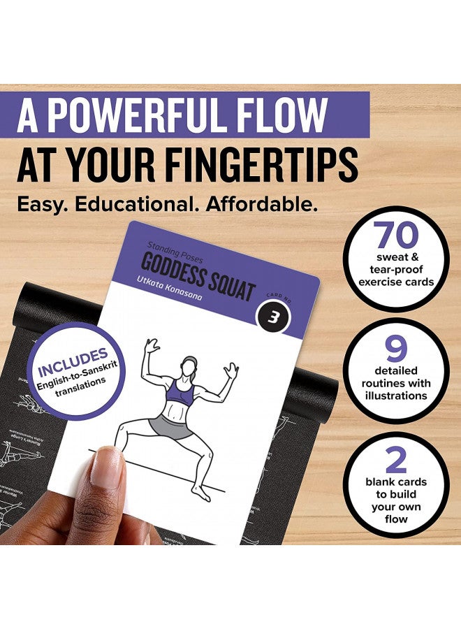 Nariele Yoga Pose Workout Cards - Instructional Deck for Women  Men, Beginner Fitness Guide to Training Exercises at Home or Gym - Image 2