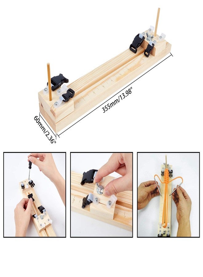 AHANDMAKER Paracord Jig Bracelet Maker, Adjustable Length Wooden Jig Bracelet Maker, Wristband Maker Wooden Frame, Paracord Bracelets Kit, Paracord Braiding Weaving Craft Tool - Image 3