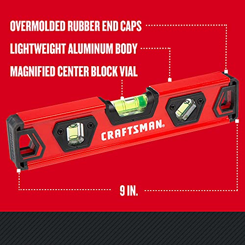 CRAFTSMAN Torpedo Level 9 Inch With Shock Absorbing End Caps CMHT82390 - Image 3