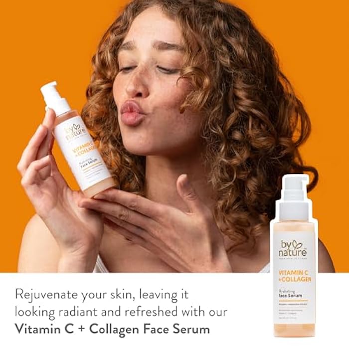 By Nature Vitamin C + Collagen Face Serum - Restore and Energize Tired Skin with Brightening Vitamin C, Plumping Collagen, Plus Texture Enhancing Turmeric - Premium Skin Care Serum for Face - 3fl. oz. - Image 3