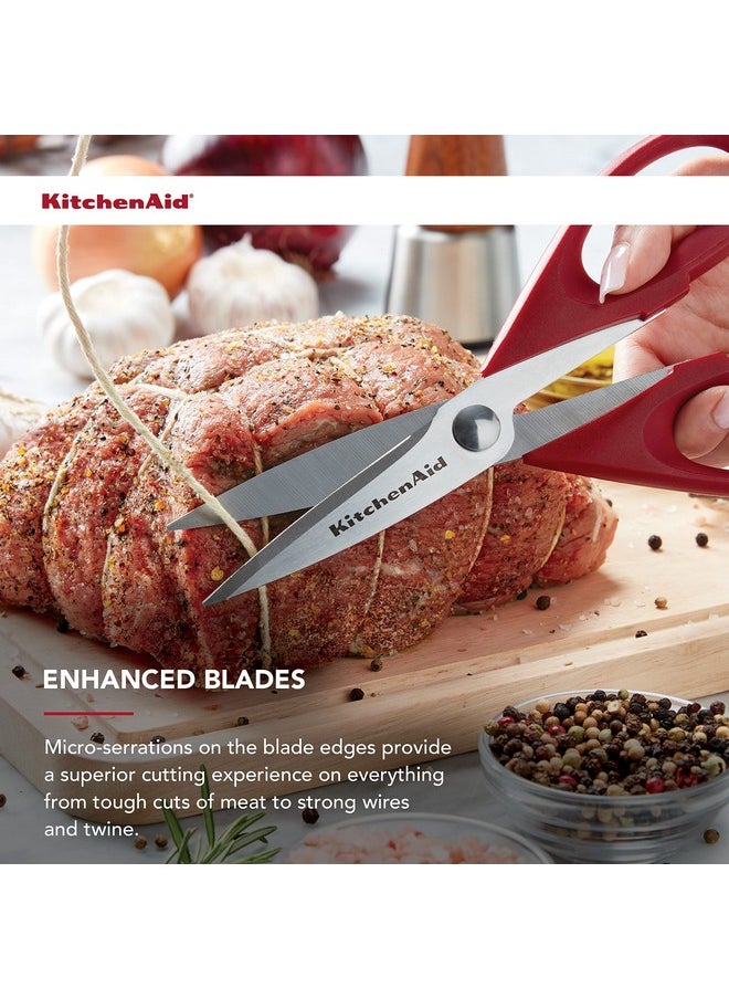 KitchenAid KitchenAid All Purpose Kitchen Shears with Protective Sheath Durable Stainless Steel Scissors, Dishwasher Safe, Soft Grip Comfort Handle, 8.72 Inch, Red  - Image 3