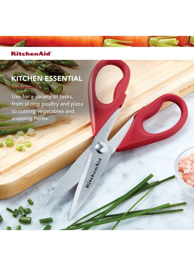 KitchenAid KitchenAid All Purpose Kitchen Shears with Protective Sheath Durable Stainless Steel Scissors, Dishwasher Safe, Soft Grip Comfort Handle, 8.72 Inch, Red  - Image 4