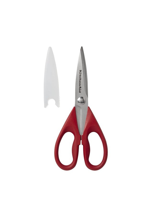 KitchenAid KitchenAid All Purpose Kitchen Shears with Protective Sheath Durable Stainless Steel Scissors, Dishwasher Safe, Soft Grip Comfort Handle, 8.72 Inch, Red  - Image 1