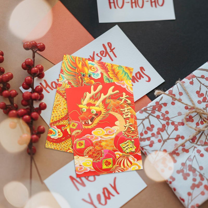 30pcs Chinese New Year Red Envelopes Short Size Mixed Style Lucky Money Packets - Image 5