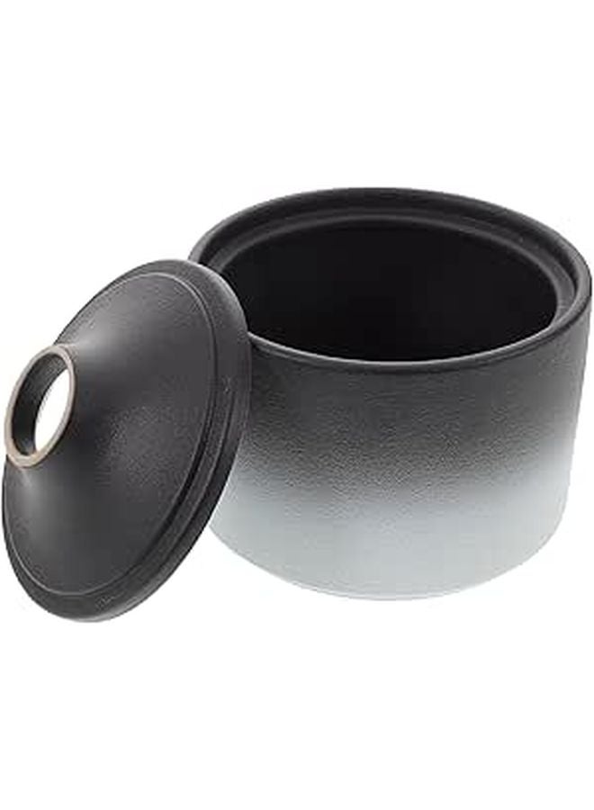 Ceramic Ashtray With Lid Large Gradient Black White Windproof Home Office - Image 1
