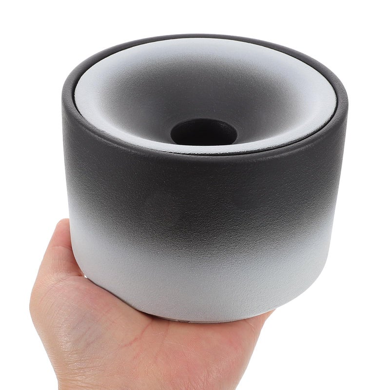 Ceramic Ashtray With Lid Large Gradient Black White Windproof Home Office - Image 4
