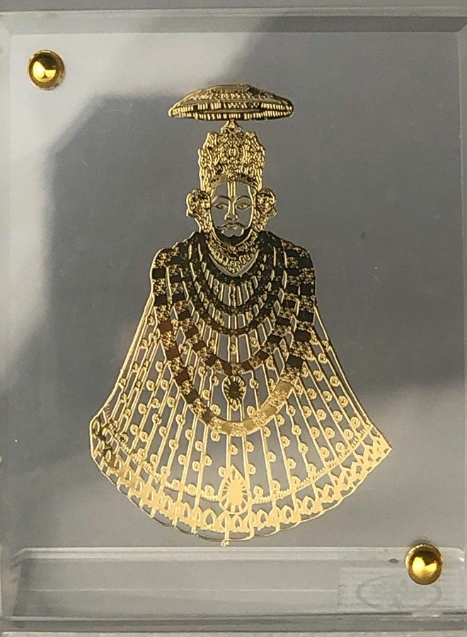 shree kreations تحف فنية مطلية بالذهب من شري كرييشنز، تمثال شاتام جي، مناسب للوحة القيادة في السيارة، أو سطح الطاولة، أو المنزل، أو المعبد، أو المكتب | تمثال شاتام جي هدية دينية | إطار مطلي بالذهب كهدية - Image 3