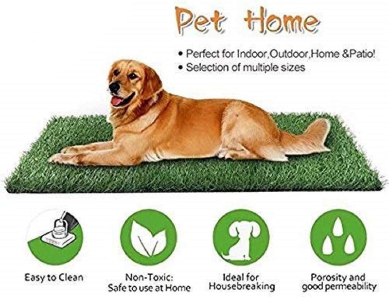 Kuber Industries Artificial Grass Carpet|Professional Dog Grass Mat|Large Turf Outdoor Rug For Patio, Lawn Decoration|Portable Trainig Pad|3.3 x 8 Feet|GREEN - Image 2