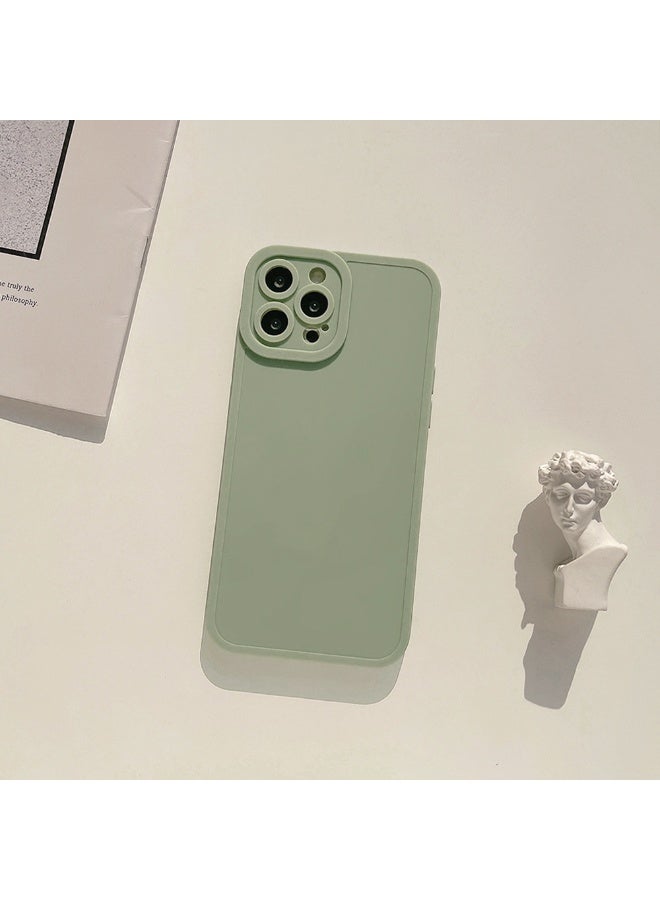 NIBEMINENT Matte Finish Solid Color Protective TPU Case Cover For iPhone 16 Pro, Celadon Blue