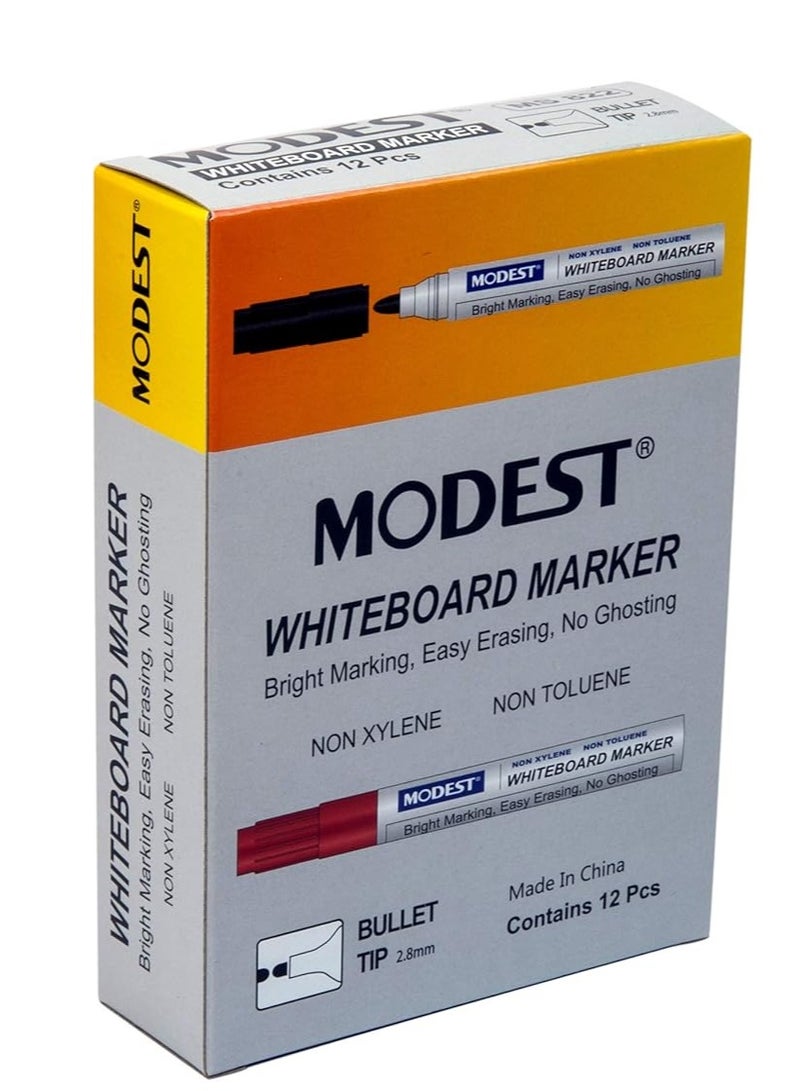 موديست ماركر للسبورة من مودست، أسود، 12 قطعة (MS822) - Image 1