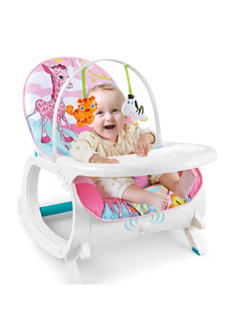 Portable Baby Rocker, Newborn to Toddler, 0-36 Months, 20kg Capacity, 2-in-1 Convertible Design with Soothing Vibration  - Image 1