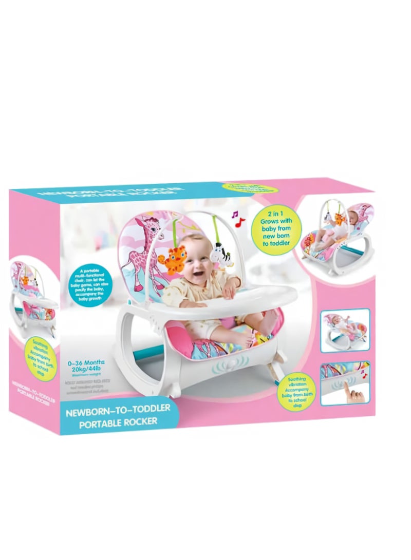 Portable Baby Rocker, Newborn to Toddler, 0-36 Months, 20kg Capacity, 2-in-1 Convertible Design with Soothing Vibration  - Image 4