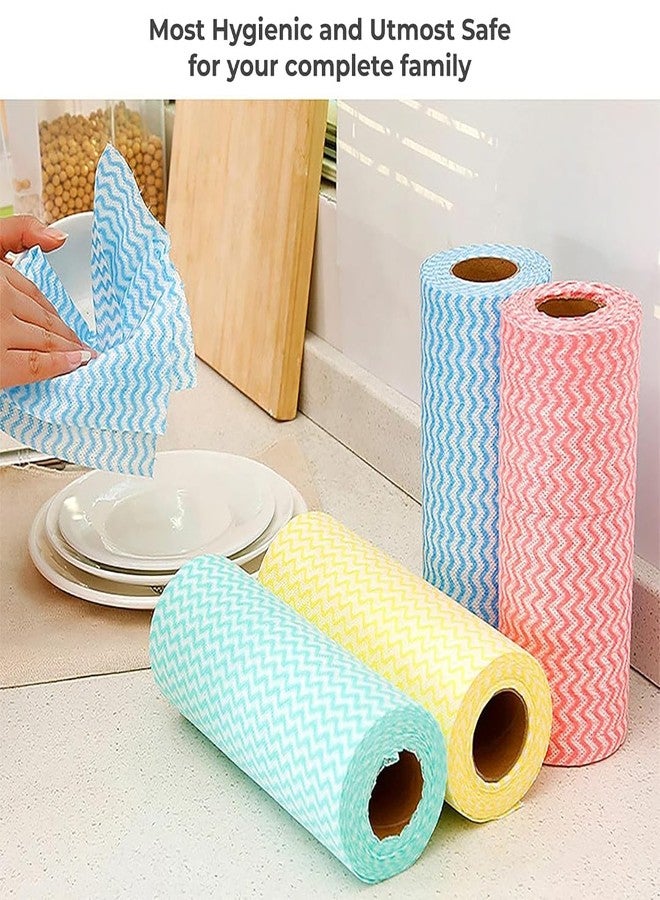 MeeTo Reusable Cleaning Wipe, Household & Washable Kitchen Towels, Disposable Cleaning Cloth, Dish Cloth Towel Dish Rags Reusable Kitchen Paper Wash Towels,Cleaning Accessories 1 Rolls of 65 Sheets - Image 5