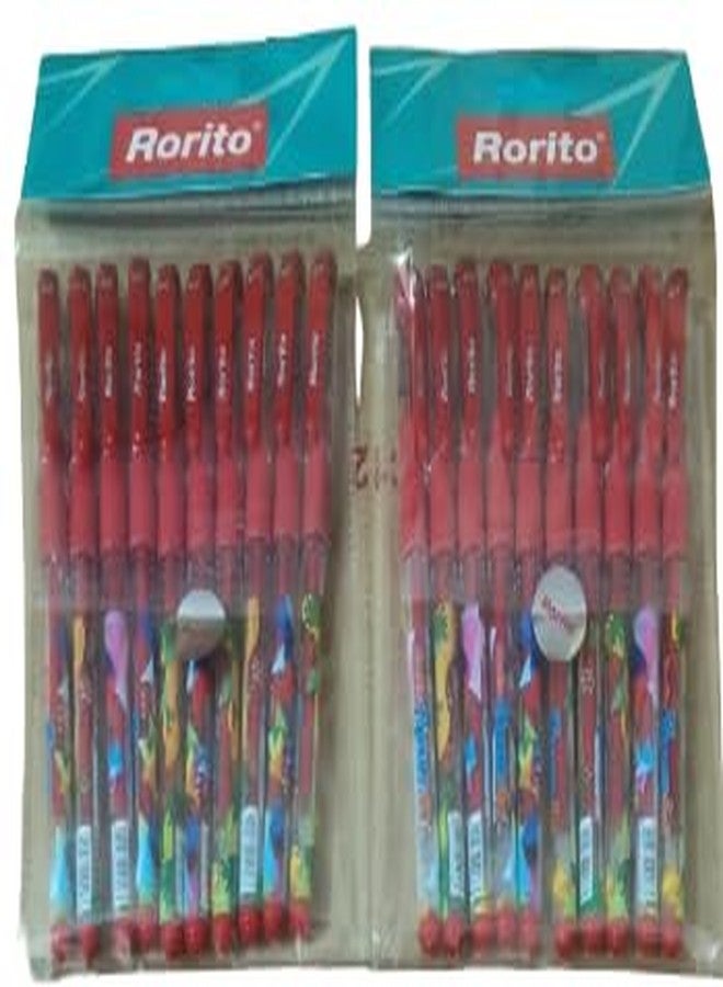 FIRST CLICK Rorito's New Flymax Red DZ/GX Gel Pen, 0.5 mm Tip, Red Ink, Pack of 20, Waterproof - Image 3