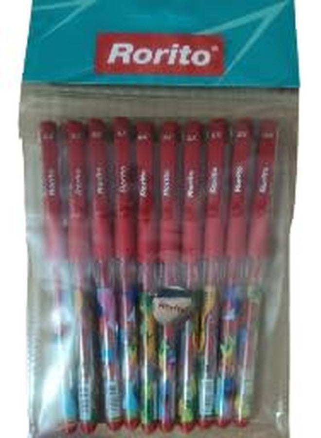 FIRST CLICK Rorito's New Flymax Red DZ/GX Gel Pen, 0.5 mm Tip, Red Ink, Pack of 20, Waterproof - Image 2
