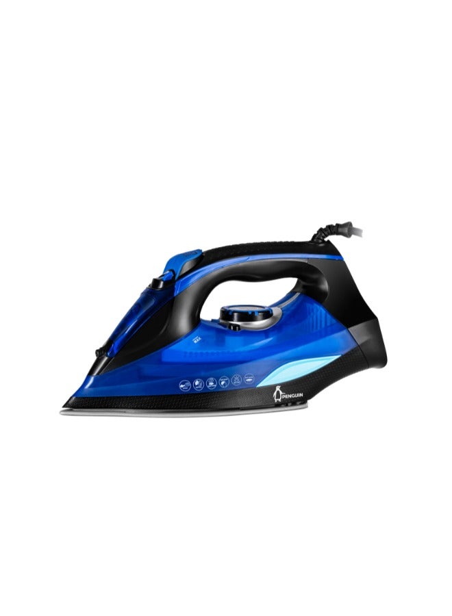 Penguin Steam Iron with Ceramic soleplate 2800W , 450 ml Tank Capacity, Blue PI-2800 - Image 1
