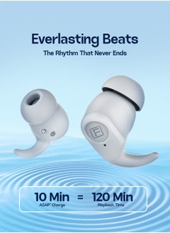Faster StudX Wireless Earbuds with Active Noise Cancellation (ANC) - 25 Hours Playtime with Bluetooth 5.4 - HiFi Stereo Sound Airpods - Gaming Bluetooth Earphones with Ultra-Low Latency - Deep Bass, IPX4 Water Resistant - For Exercise, Gym - Compatible with iPhone & Android (White)  - Image 3