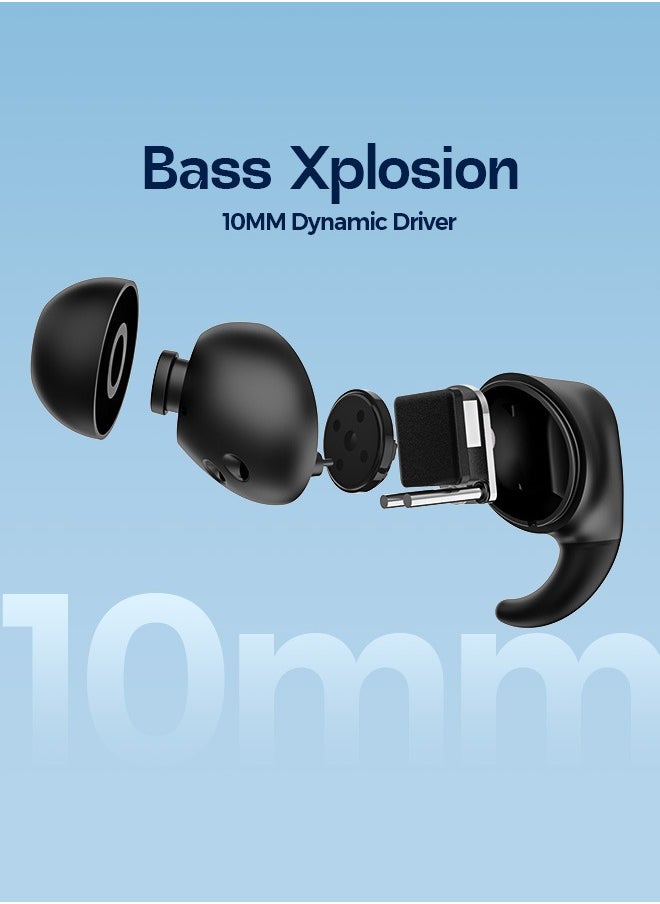 Faster - StudX Wireless Earbuds with Active Noise Cancellation (ANC) - 25 Hours Playtime with Bluetooth 5.4 - HiFi Stereo Sound Airpods - Gaming Bluetooth Earphones with Ultra-Low Latency - Deep Bass, IPX4 Water Resistant - For Exercise, Gym - Compatible with iPhone & Android (White) - Image 1