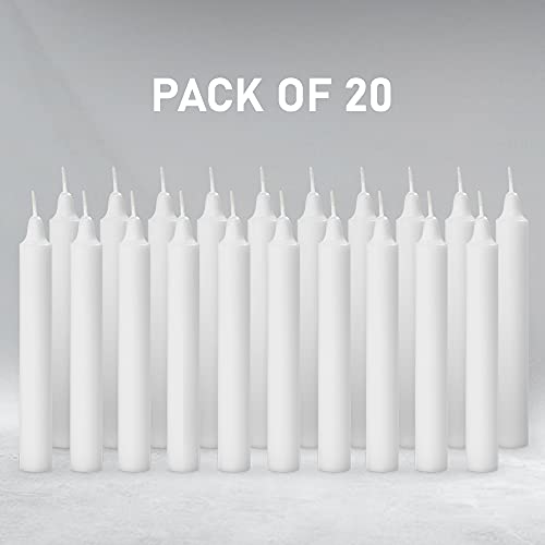 Aura Decor Unscented Pure Wax Stick Candle Pack of 20 (White) - Image 2