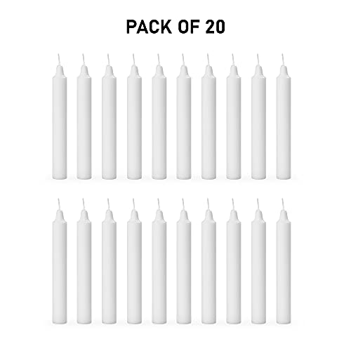 Aura Decor Unscented Pure Wax Stick Candle Pack of 20 (White) - Image 5