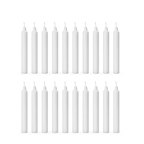Aura Decor Unscented Pure Wax Stick Candle Pack of 20 (White) - Image 1