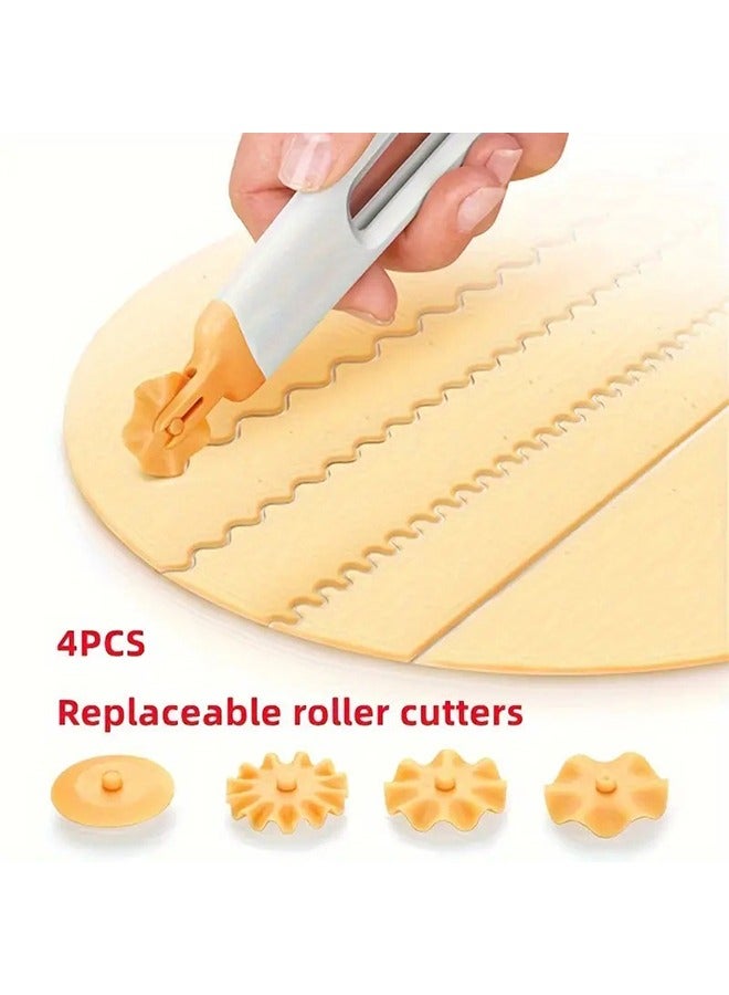 Creative Pasta Cutter,Decorative Rolling Dough Knife for Homemade Pasta & Pastry,Easy-Grip Handle & Precision Cutting for Unique Shapes - Image 1