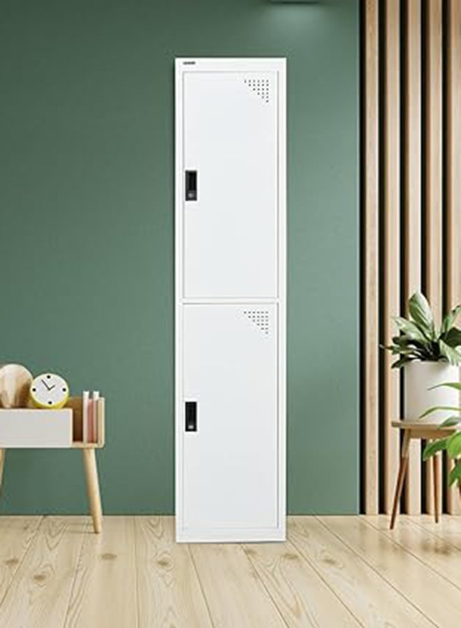 RIGID خزانة فولاذية ببابين لون أبيض 180×38×45 سم - Image 1