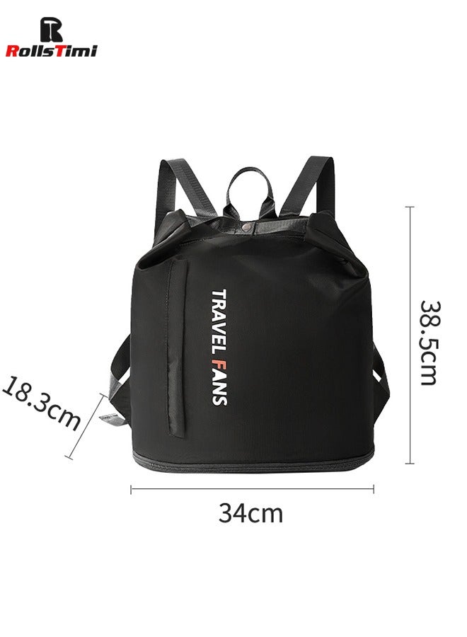 رولستيمي مقاوم للماء السباحة على ظهره الرطب / الجاف منفصلة حقيبة قاعة رياضة رحلة عمل الملابس الأحذية حقيبة التخزين ، أسود - Image 3