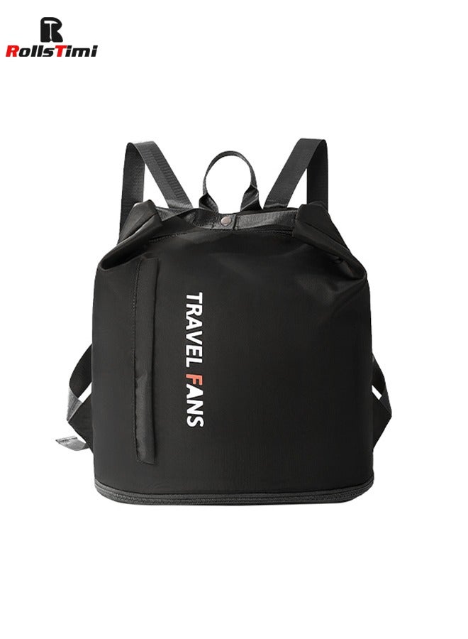 رولستيمي مقاوم للماء السباحة على ظهره الرطب / الجاف منفصلة حقيبة قاعة رياضة رحلة عمل الملابس الأحذية حقيبة التخزين ، أسود - Image 2