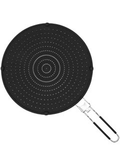 Splatter Guards for Frying, Grease Splatter Guard, Heat-resistant Splatter Screen for Frying Pan, Silicone Splatter Guard for Everyday Cooking, Dishwasher Safe,13.7inch,Black (56-01)