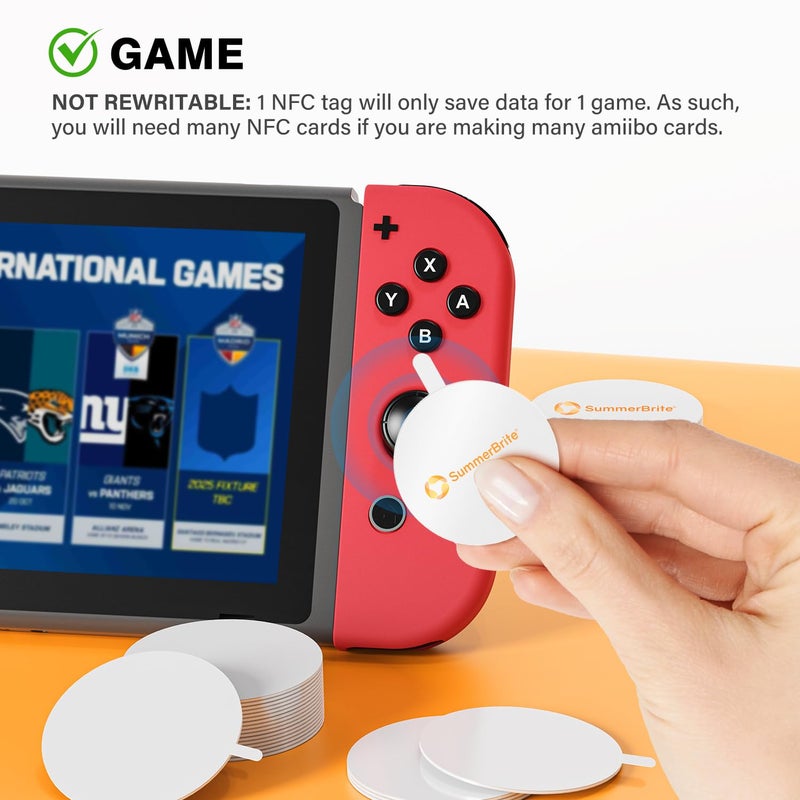 Summerbrite 30 Pcs NFC Tags NTAG215 Blank NFC Cards Stickers, Rewritable Programmable NFC 215 Chip NFC Coins with Adhesive Back, 504 Bytes Memory, Compatible with TagMo and NFC Enabled Devices - Image 4