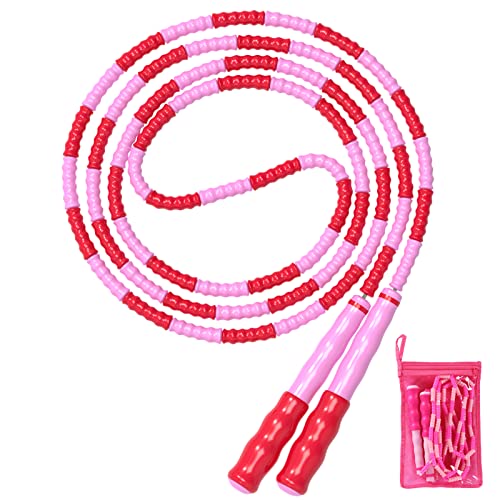 Leeboom Jump Rope, Adjustable Length Tangle-Free Segmented Soft Beaded Skipping Rope, Fitness Jump Rope for Kids, Man, and Women Weight Loss 9.2 Feet - Image 1