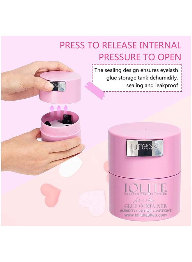 IOLITE حاوية تخزين الغراء - جرة غراء الرموش محكمة الإغلاق - حاوية لاصق تمديد الرموش IGC - أسود - Image 4