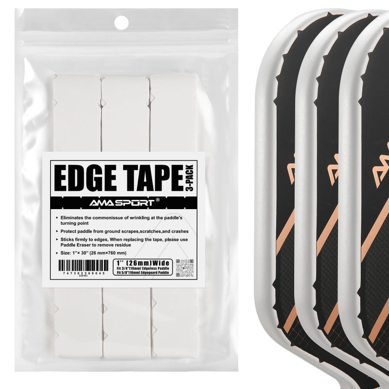 PICKLETECH Pickleball Paddle Protection Tape - Paddle Head Edge Guard - Racket Edge Protection Tape -Fit Perfectly Curved Edge -No Wrinkling - Image 1