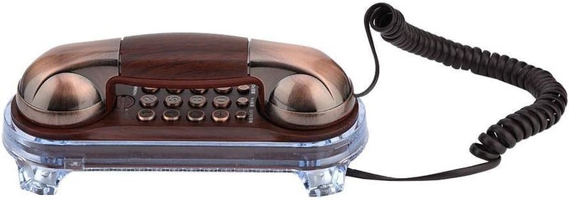 woobles Antique wall-mounted retro telephone Cable-fixed telephone Land-line fashion telephone for home hotel(Red) - Image 5