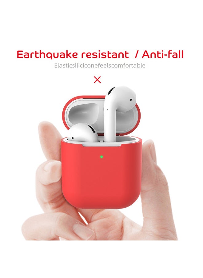 Generic - For Apple Airpods Protective Case Wireless 2 Generation Bluetooth Headset Drop-resistant Silicone Protective Case Applicable-Color:11 Milk Tea Color-Applicable Model:Airpods 2 Dedicated - Image 1