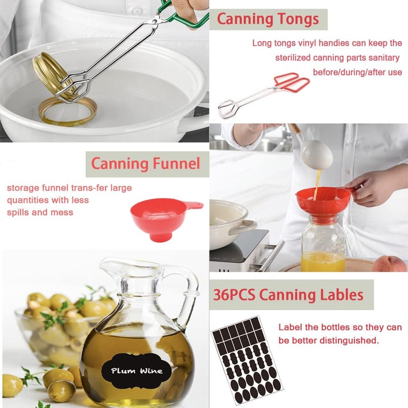 CORJEEJOR Canning Starter Kit - Supplies, Tools, Equipment - Pot Set, Funnel, Magnetic Jar Lifter, Jar Wrench, Lid Lifter - Image 3