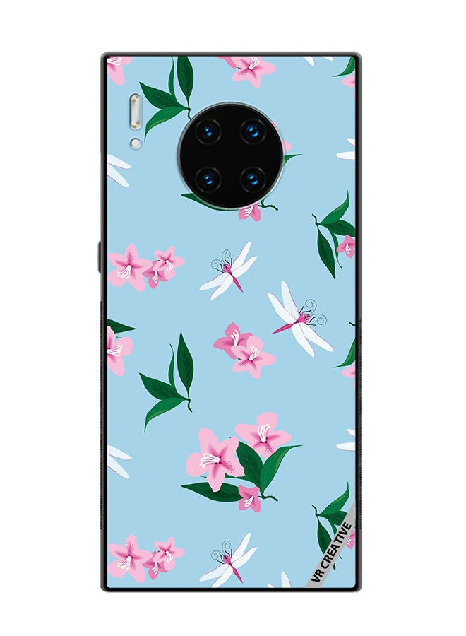 VR CREATIVE Protective Case Cover For Huawei Mate 30 Pro Dragonfly And Flowers Design Multicolour - Image 1