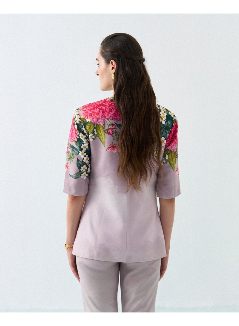 ليبل باي موهيتا طقم بليزر بتصميم متداخل لوتس بلوم للنساء - Image 5