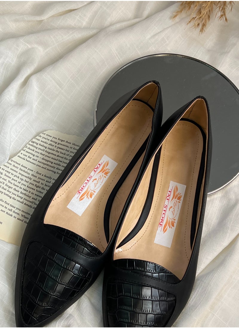 Tat Ballerina Flat Leather - Black  - Image 2