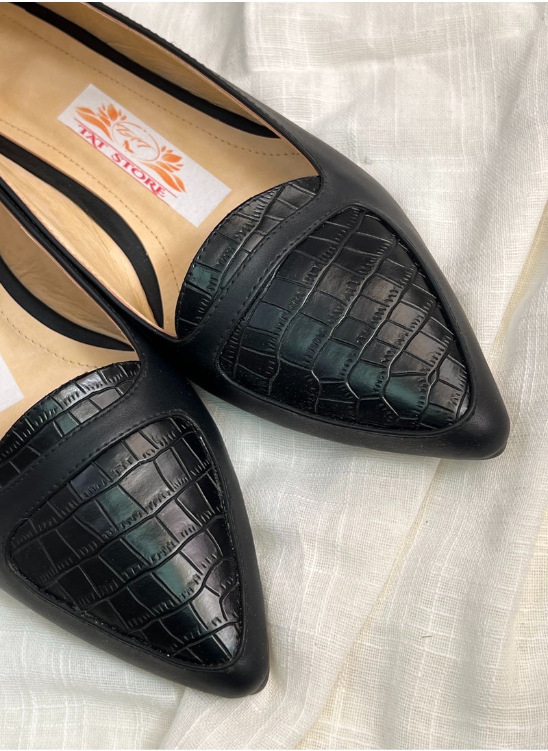 Tat Ballerina Flat Leather - Black  - Image 1