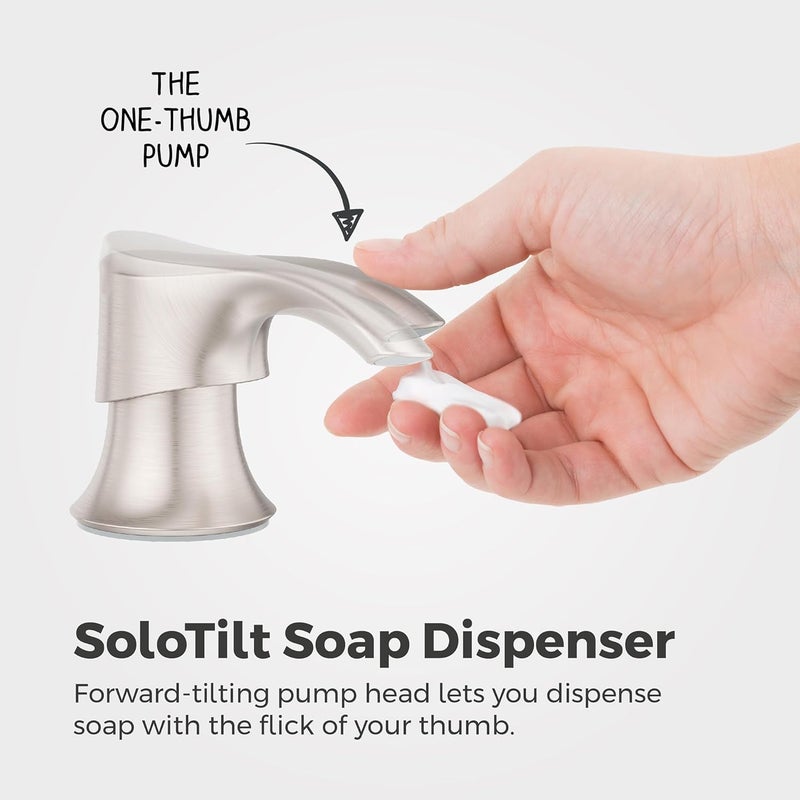 Pfister SoloTilt Soap Dispenser for Kitchen Sink 16Ounce Bottle Included Spot Defense Stainless Steel Finish KSDKEMGS - Image 3